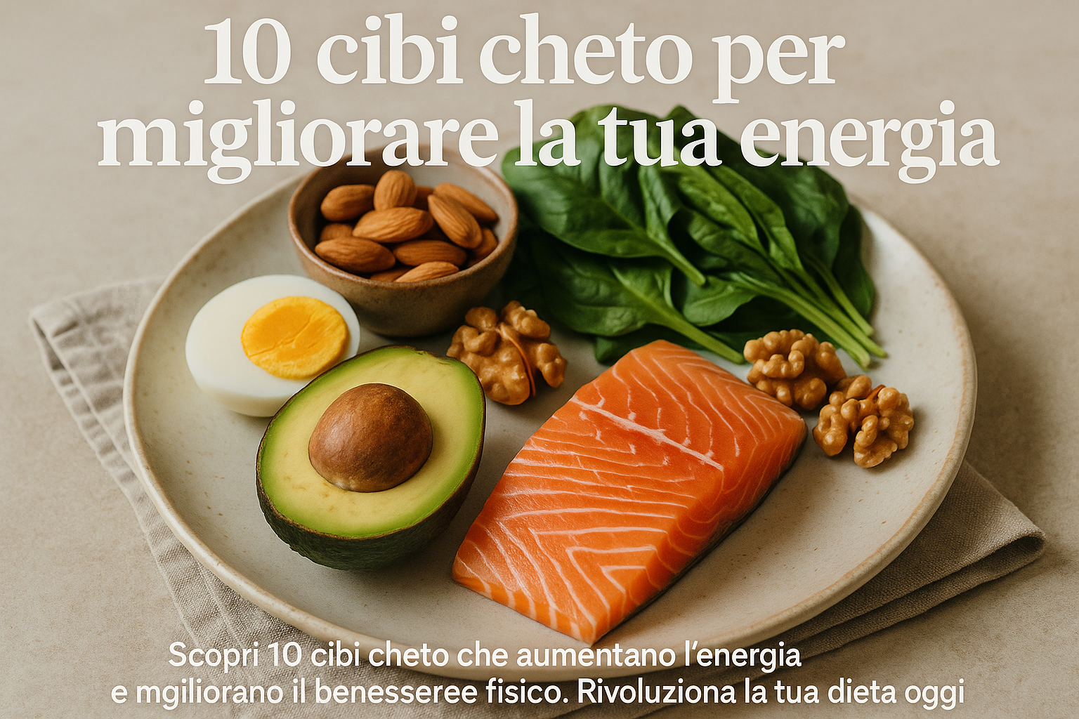 Scopri 10 cibi cheto che aumentano l'energia e migliorano il benessere fisico. Rivoluziona la tua dieta oggi.