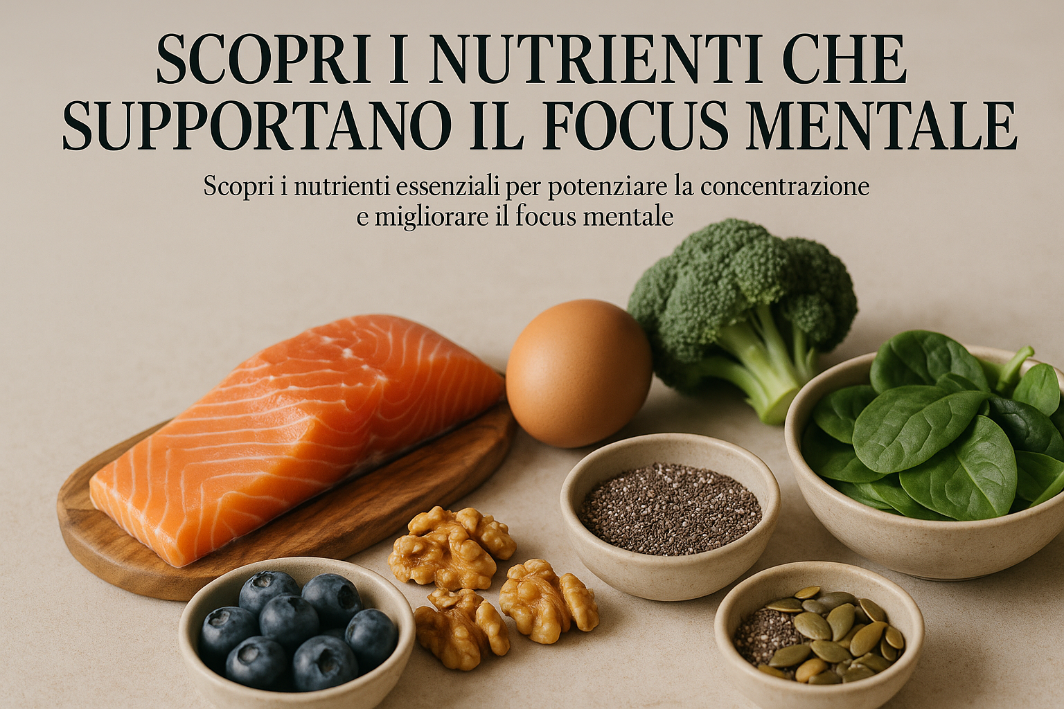 Scopri i nutrienti essenziali per potenziare la concentrazione e migliorare il focus mentale.